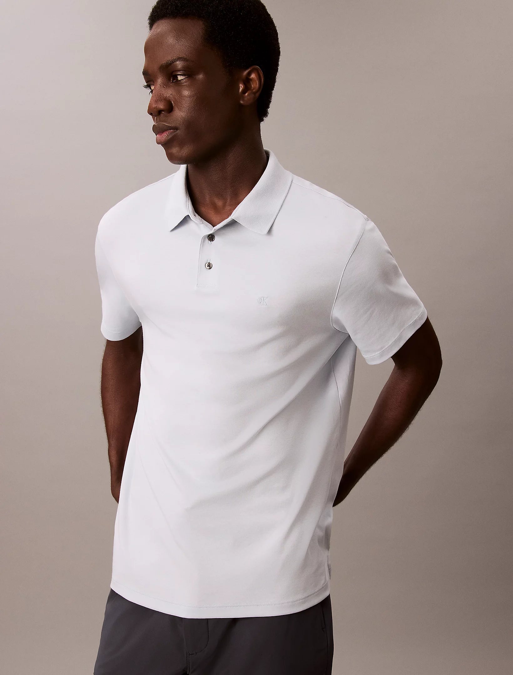 SS Supima Chest EMB Polo, Plein Air