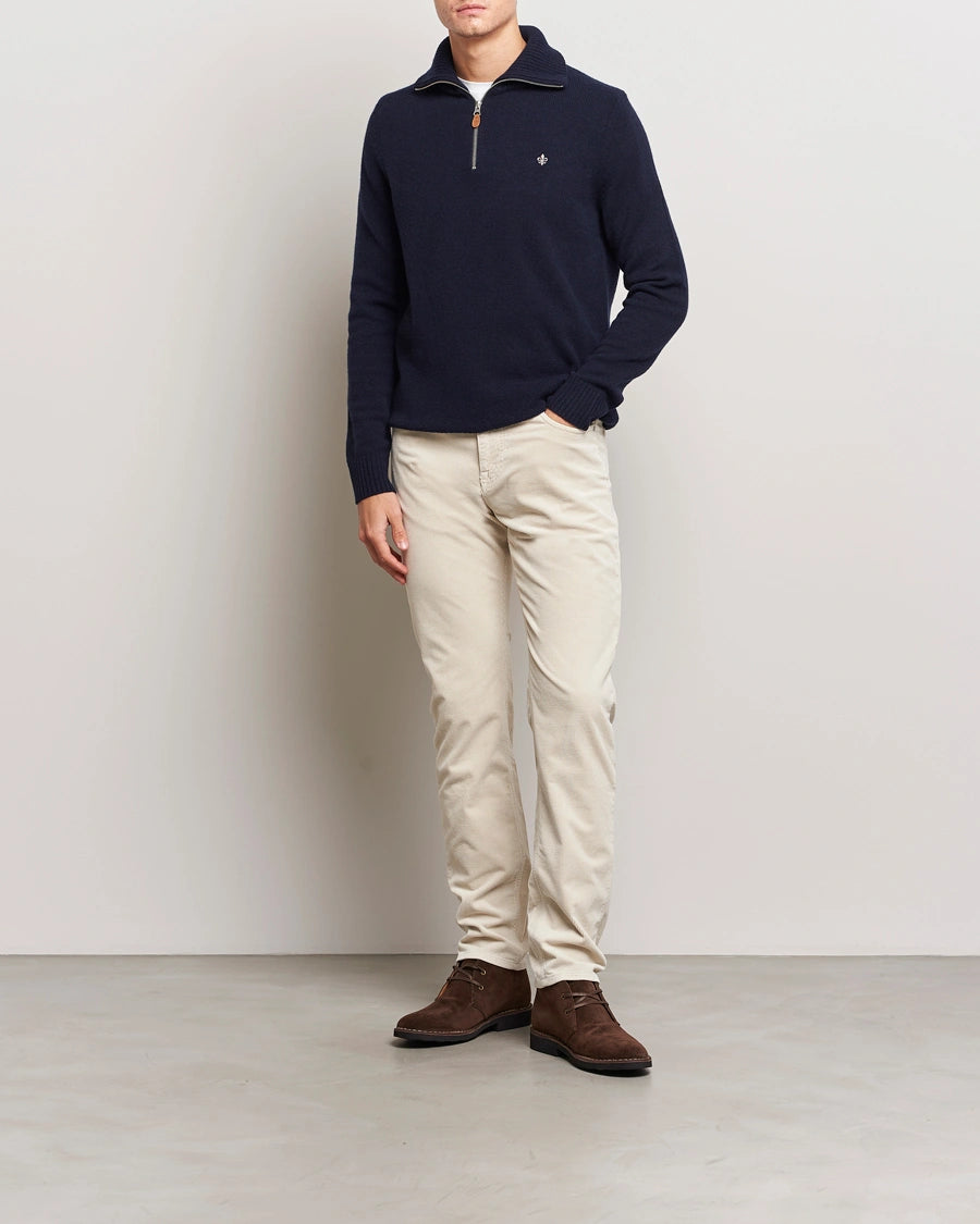 NEWTON HALF ZIP CARDIGAN, NAVY
