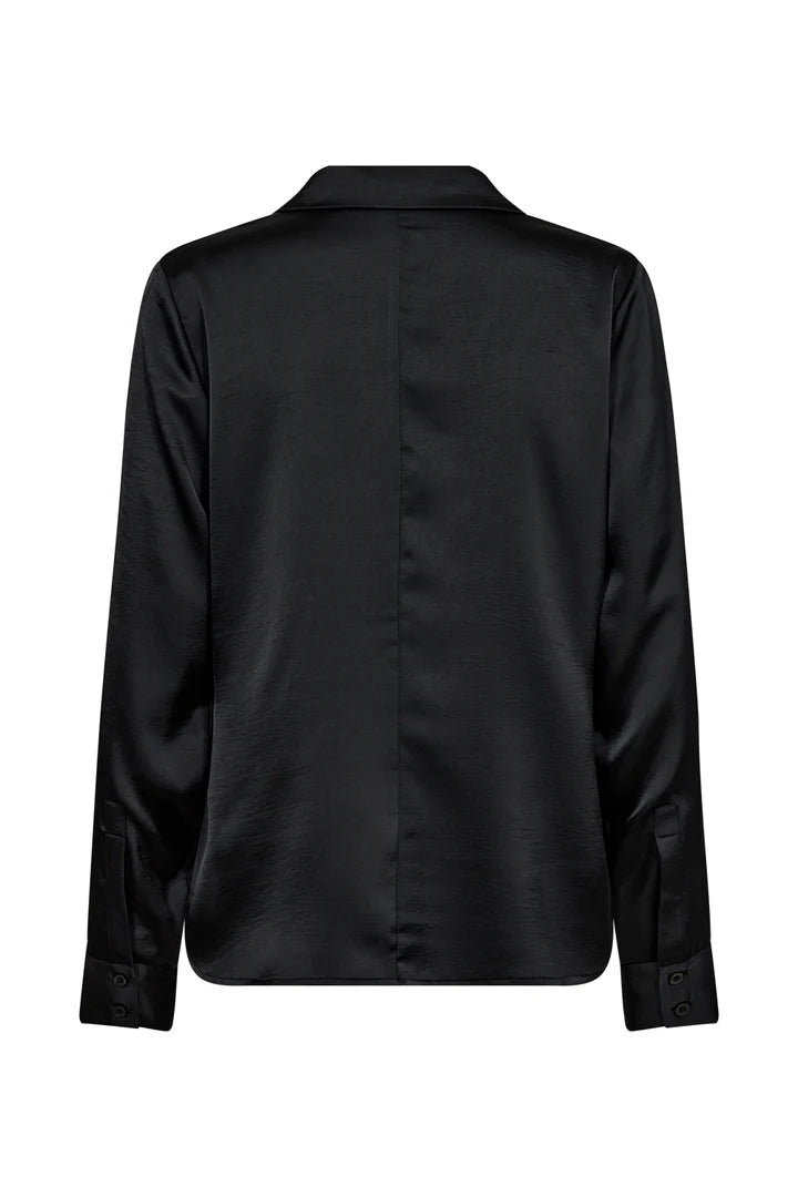 PD-Iris Satin Shirt, Black