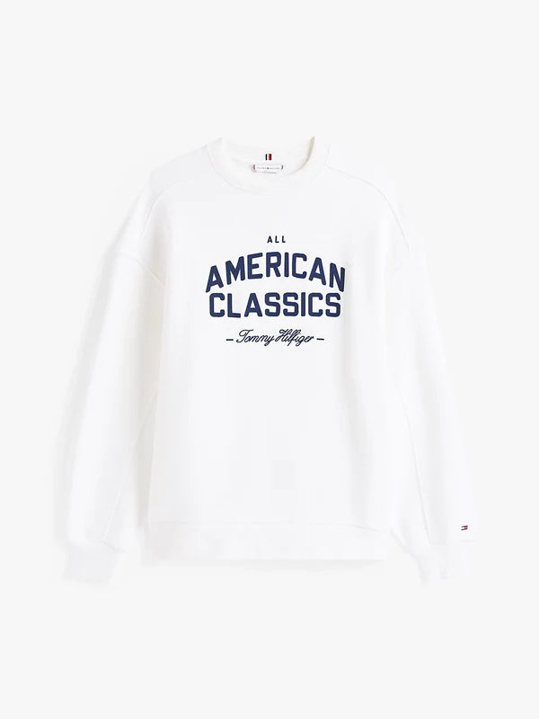 VARSITY MDRN TERRY SWEATSHIRT, ECRU
