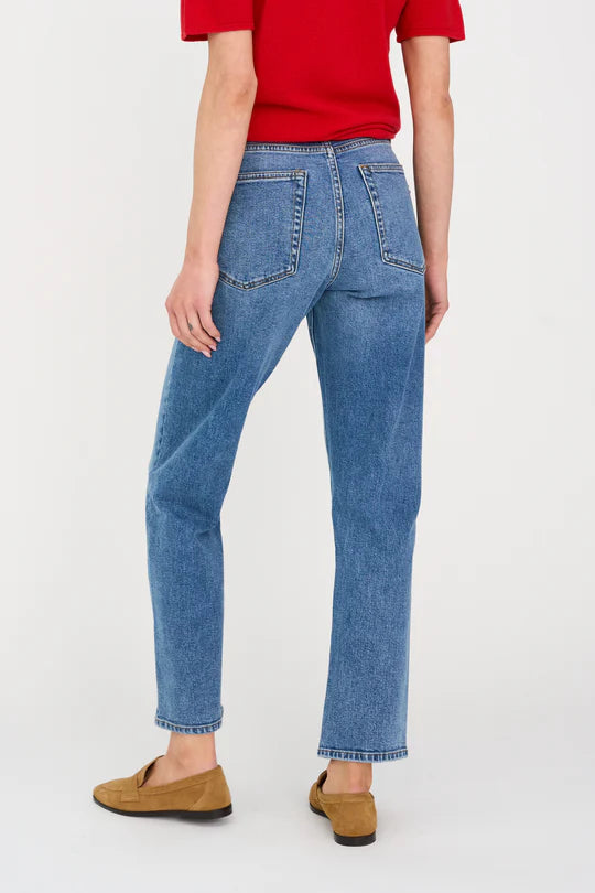 TRISHA CROPPED JEANS WASH SOLENSA, DENIM BLUE