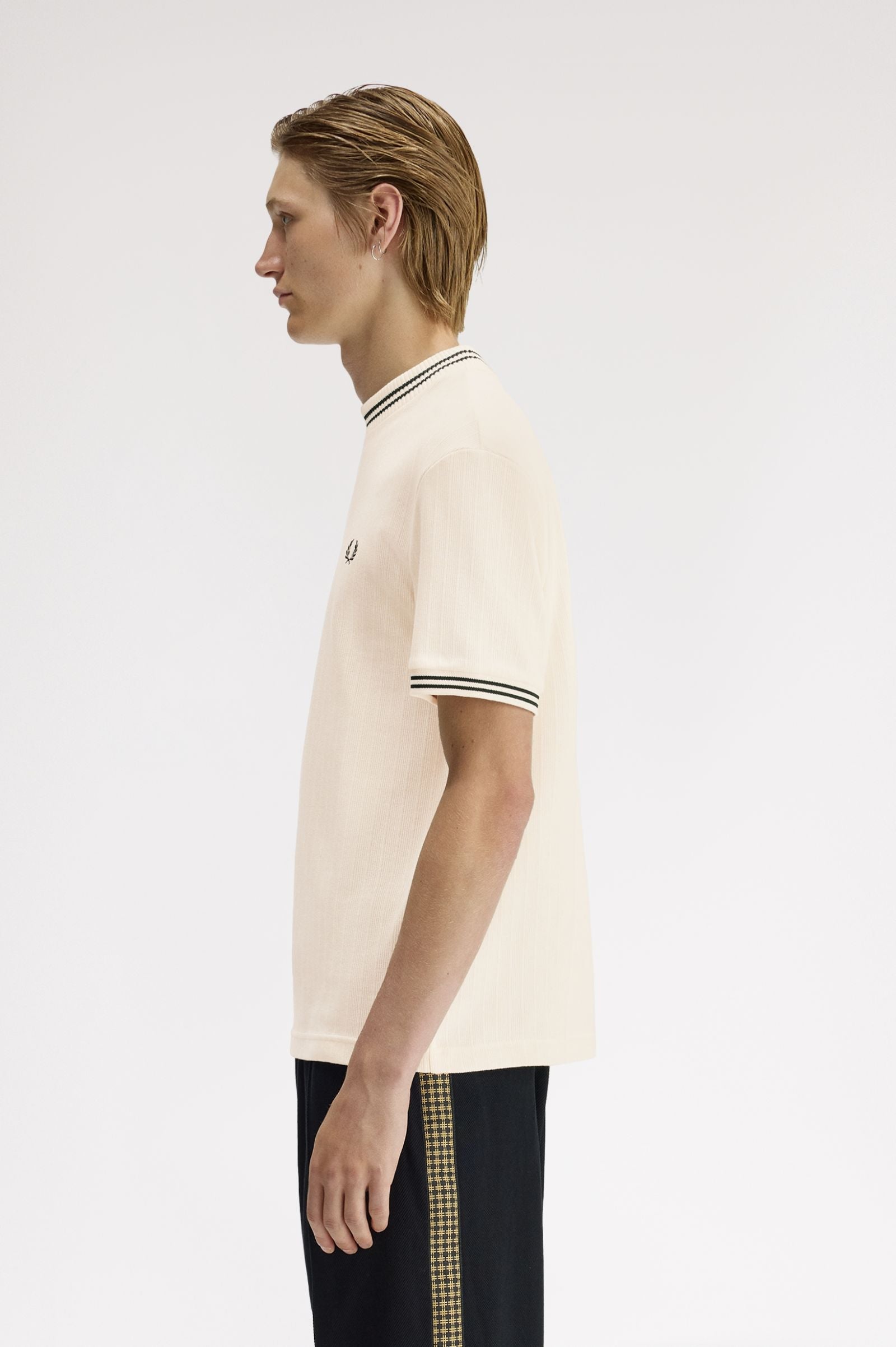 RIBBED JERSEY T-SHIRT, ECRU