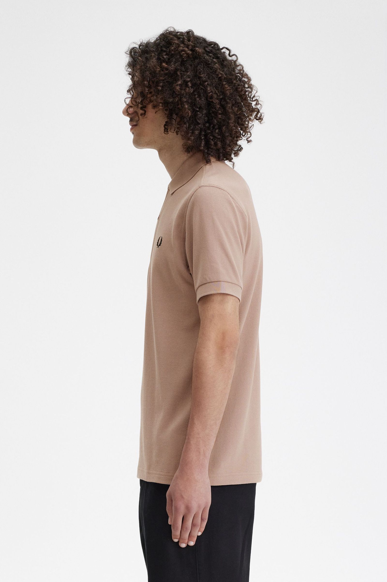 Plain Fred Perry Shirt, Dark Pink/Black