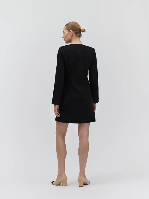 Yoko Suit Dress, Black Bouclé Check