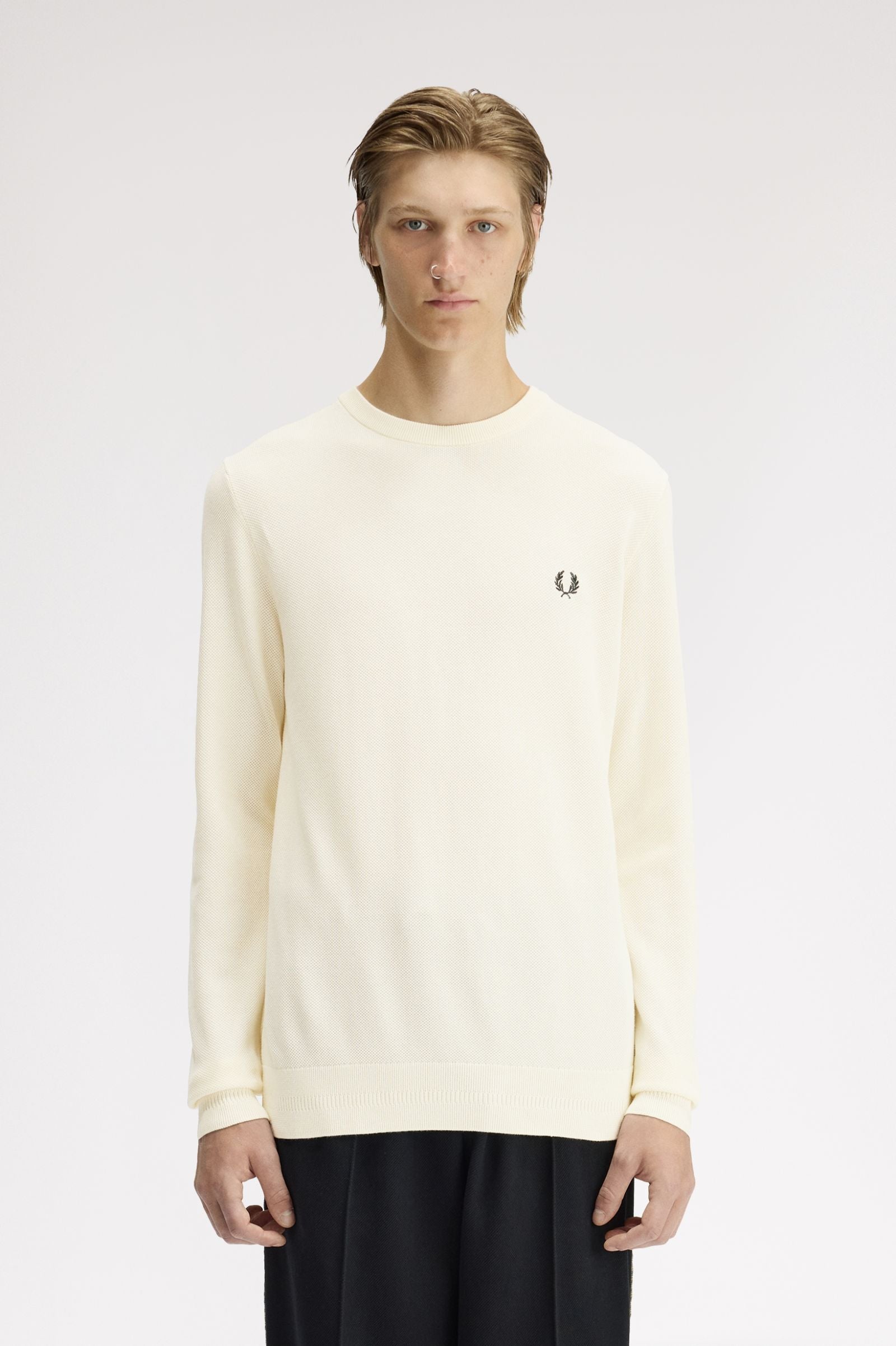 PIQUE STITCH JUMPER, ECRU