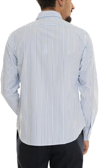 BASIC STRIPED POPLIN SHIRT, OPTIC WHITE/BLUE DEPTHS
