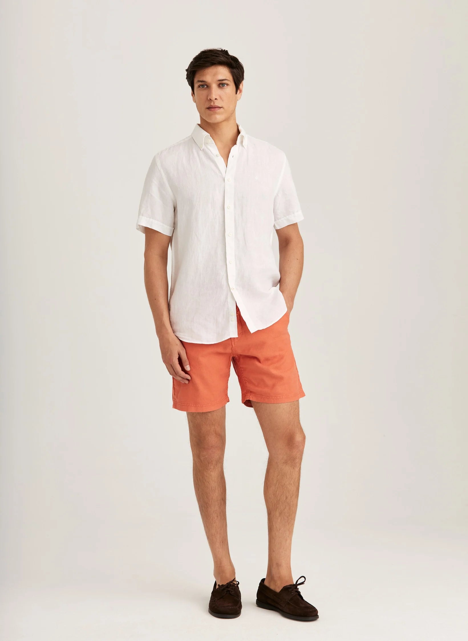 Fenix Linen Shorts, Orange