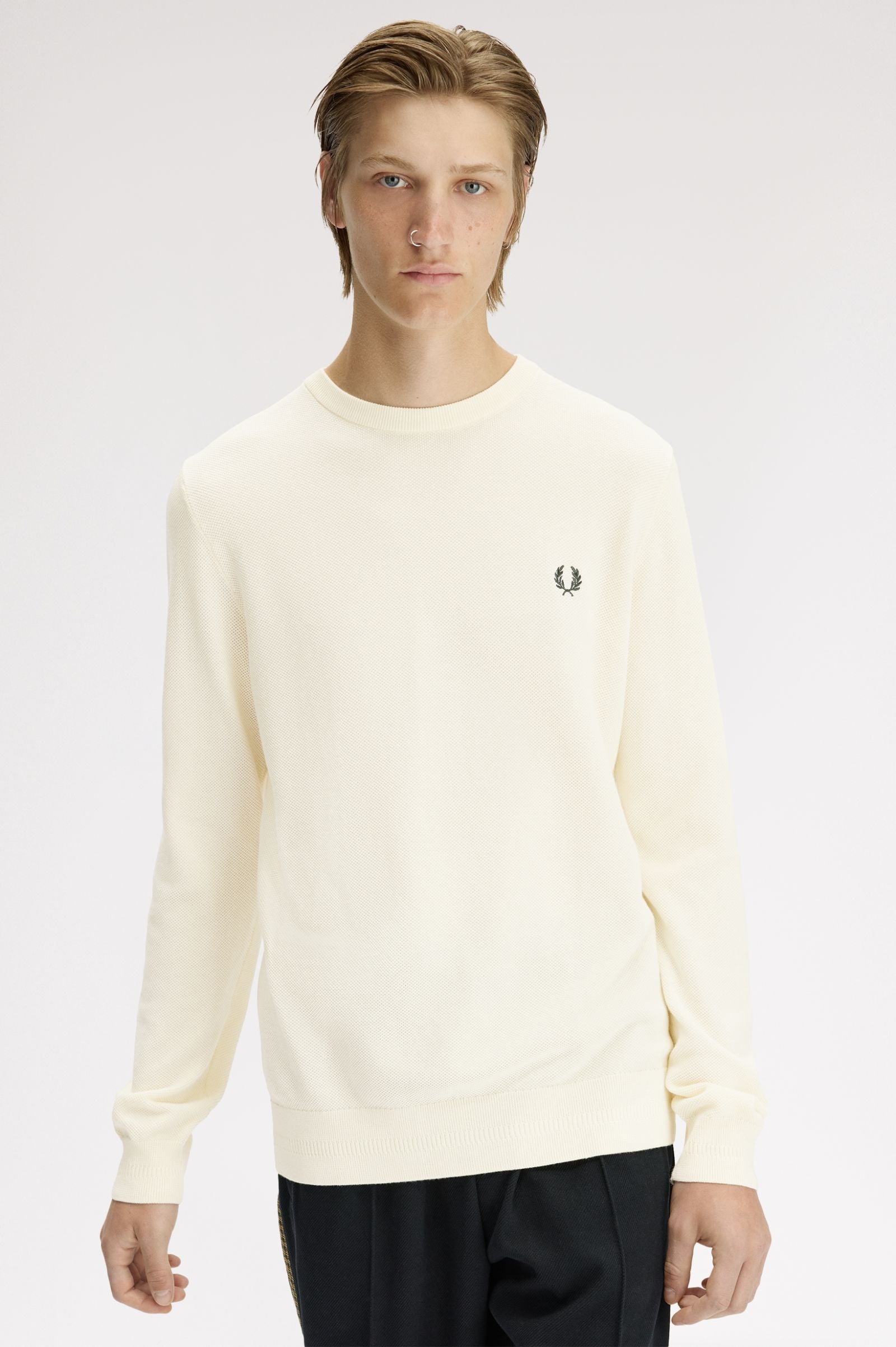 PIQUE STITCH JUMPER, ECRU