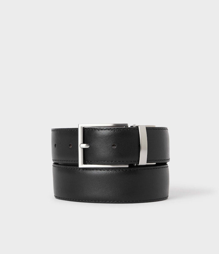 VALTER LEATHER BELT, BLACK/BROWN