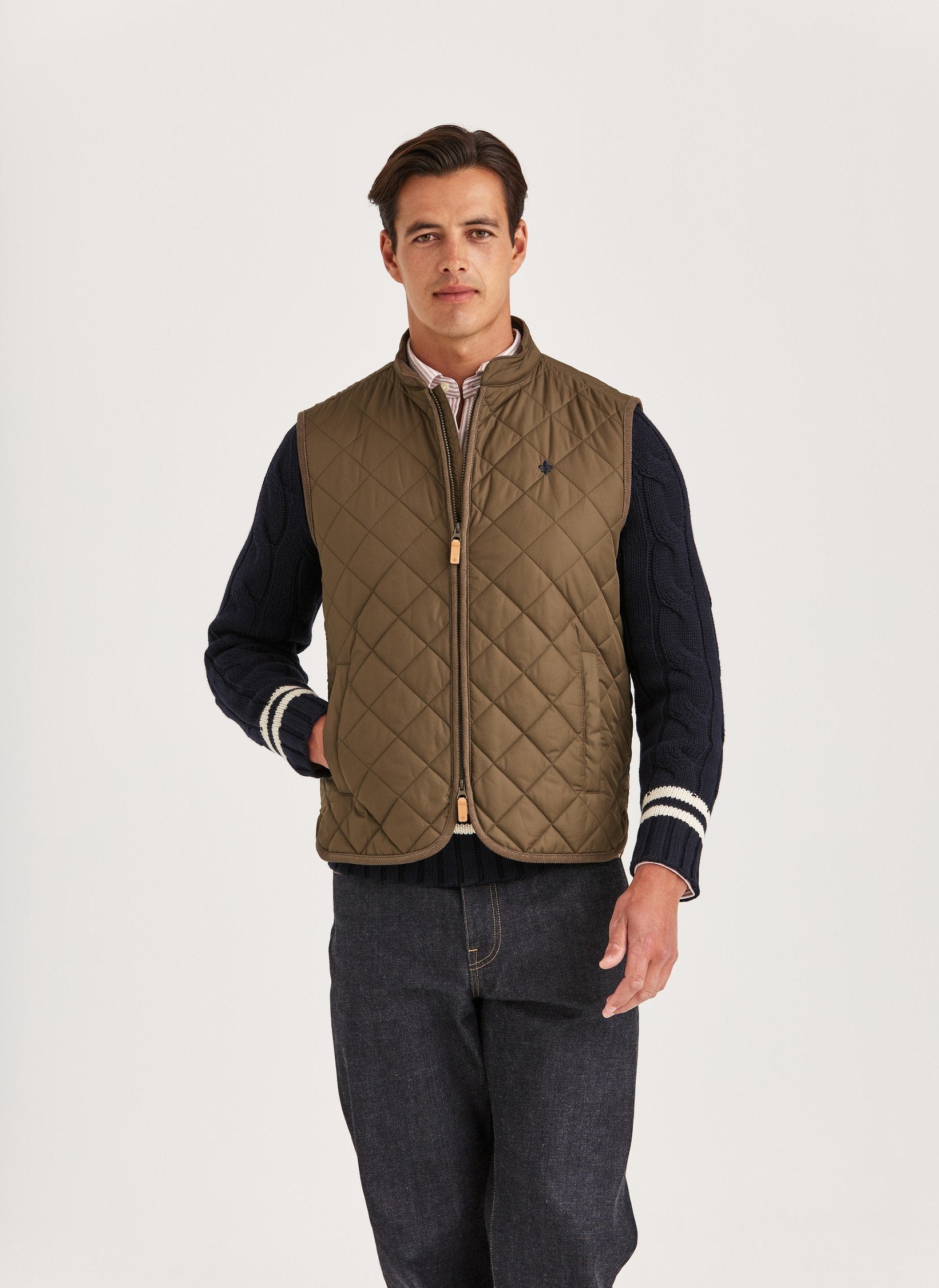 Teddy Quiltet Vest, Olive