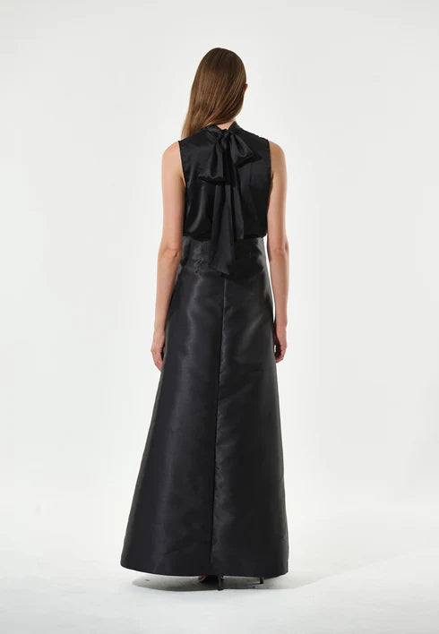 LUCIA SILK TOP, BLACK