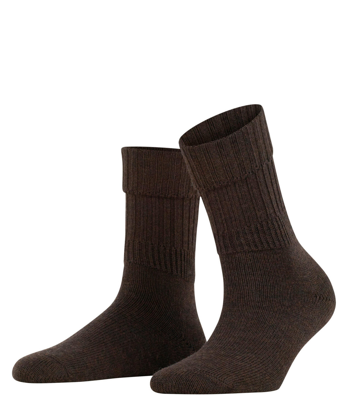 Striggings Rib Women Boot socks, Dark Brown