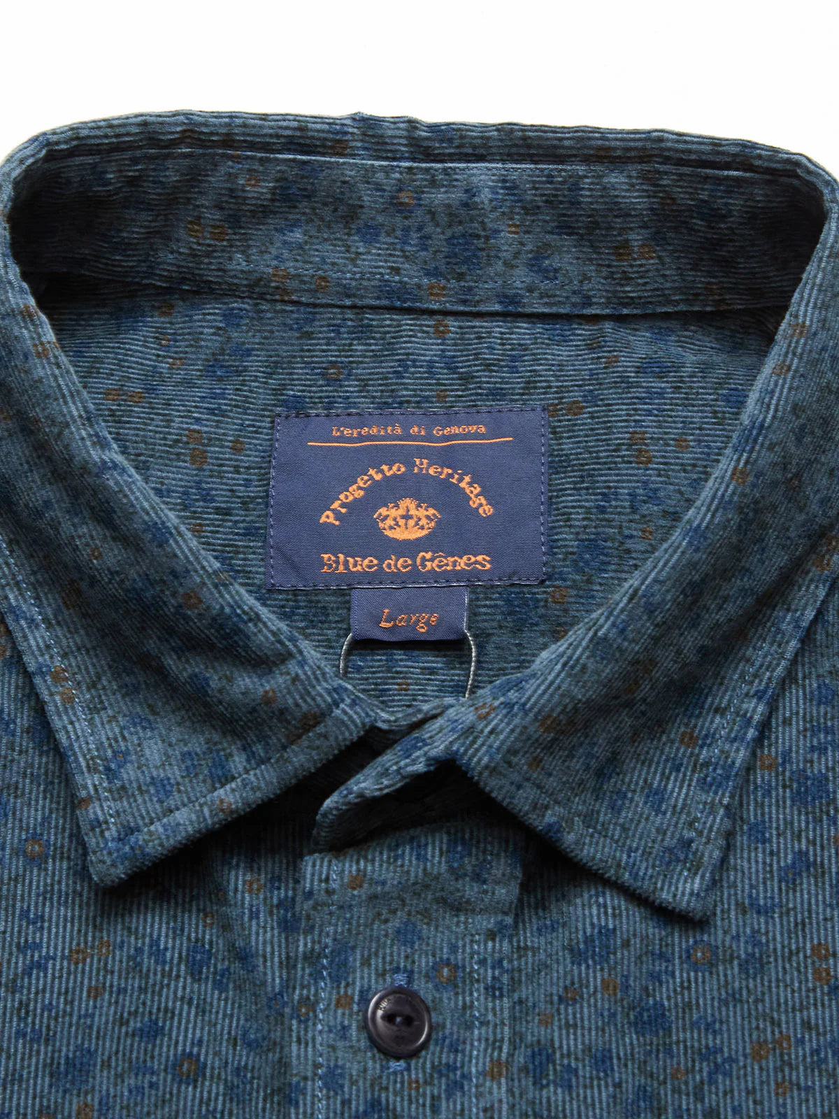 Enrico Cord Shirt, Blue Pattern