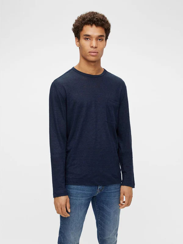 DAVIS LINEN TEE, NAVY