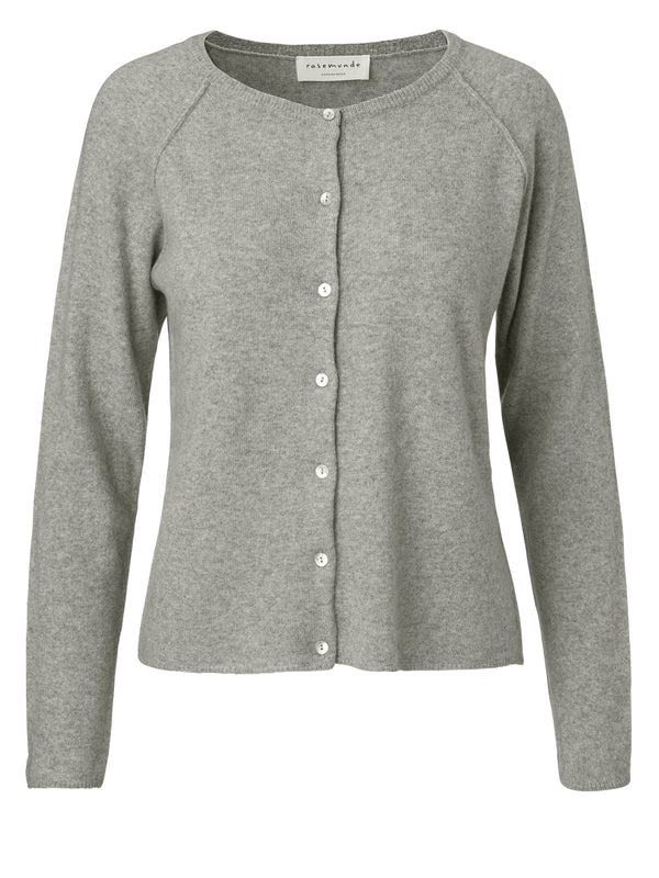 WOOL & CASHMERE CARDIGAN, LIGHT GREY MELANGE
