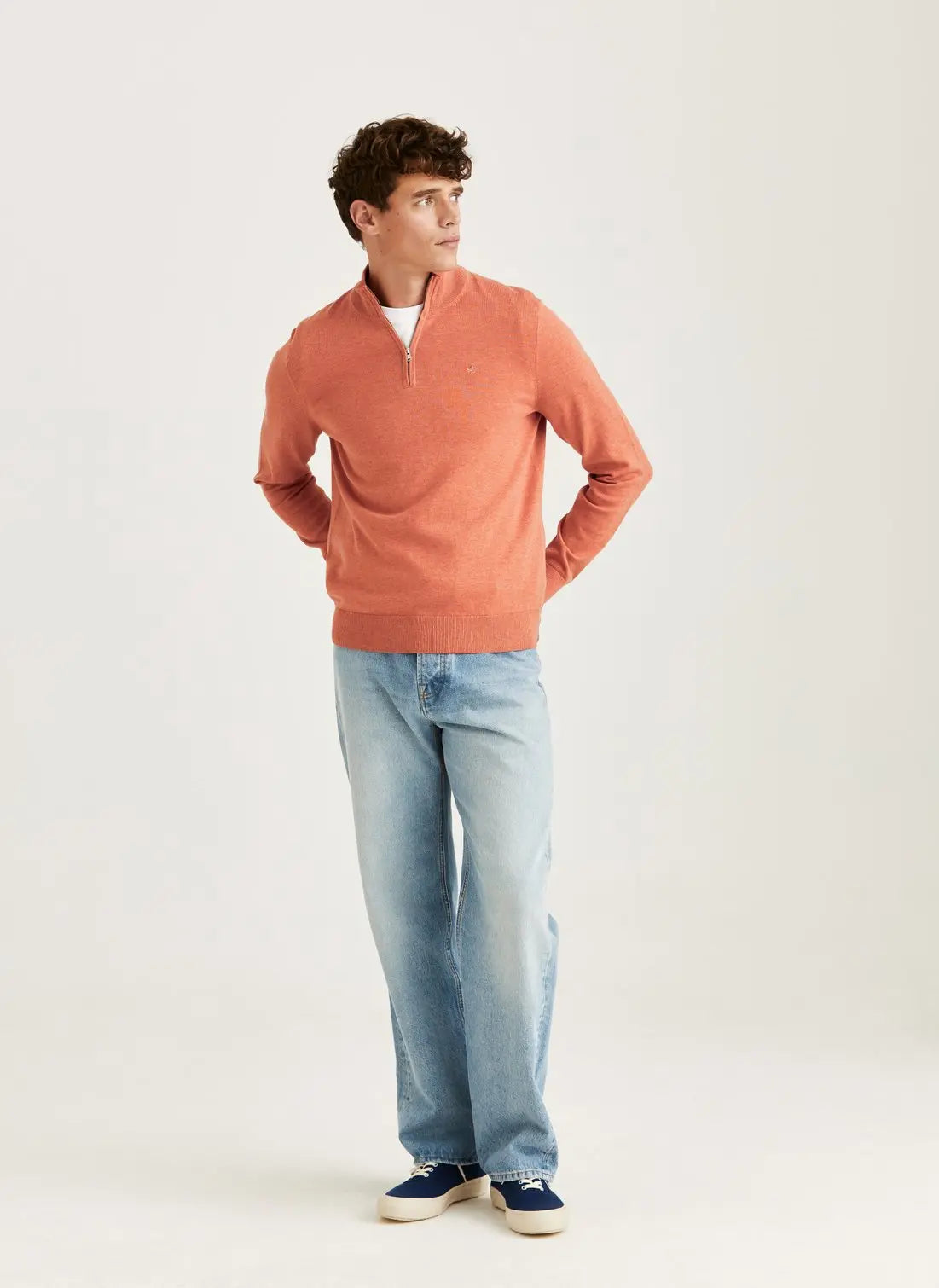 Riley Half Zip, Orange