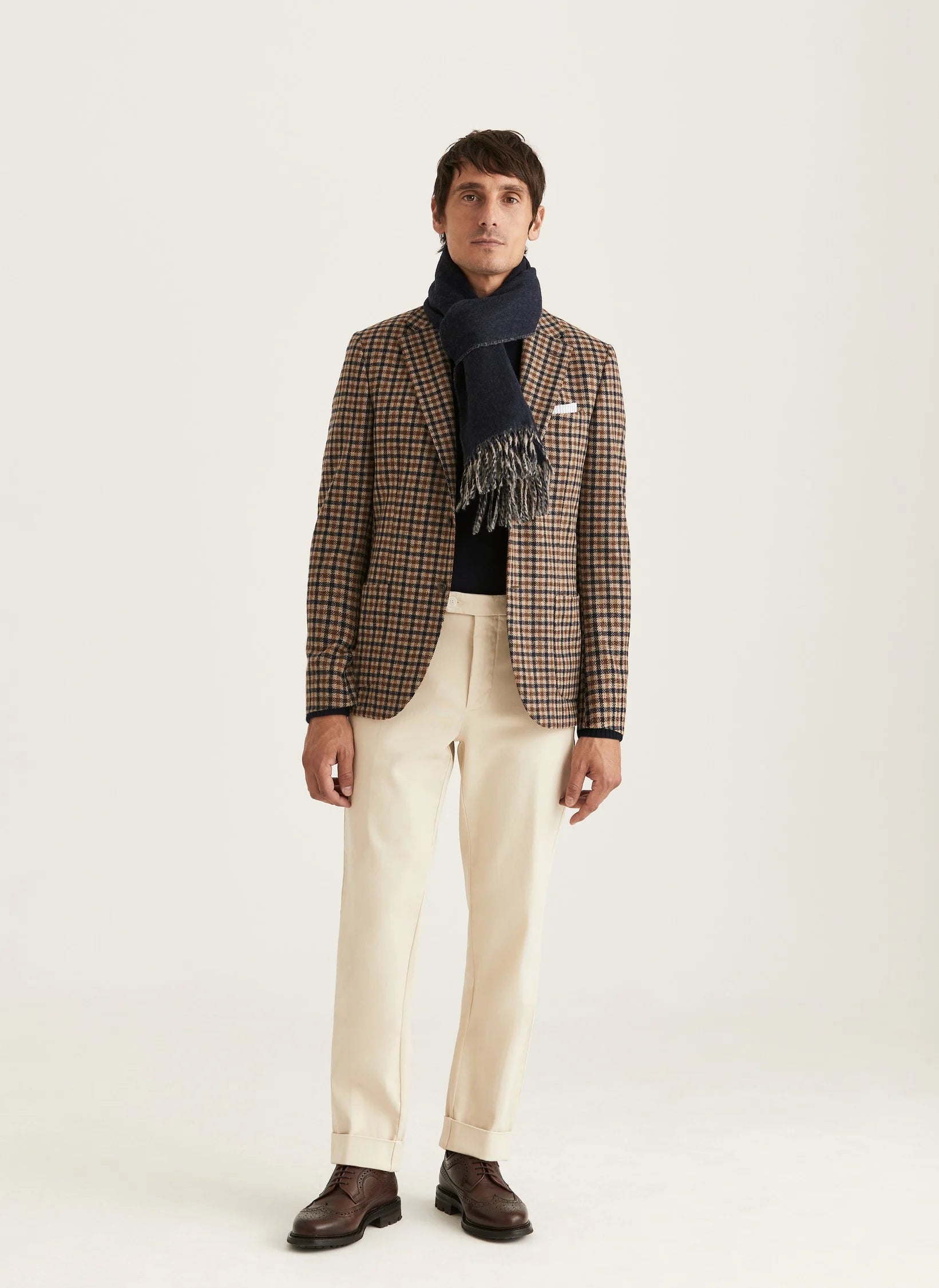 Tweed Check Jkt, Navy