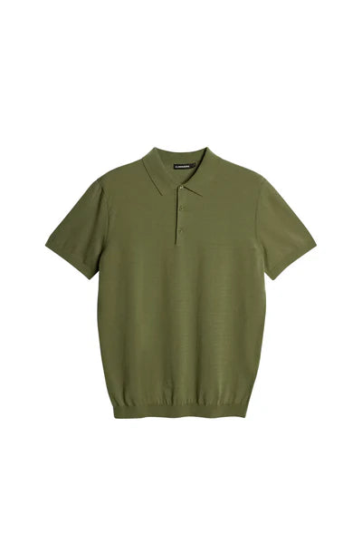 RIDGE KNITTED POLO, OLIVINE