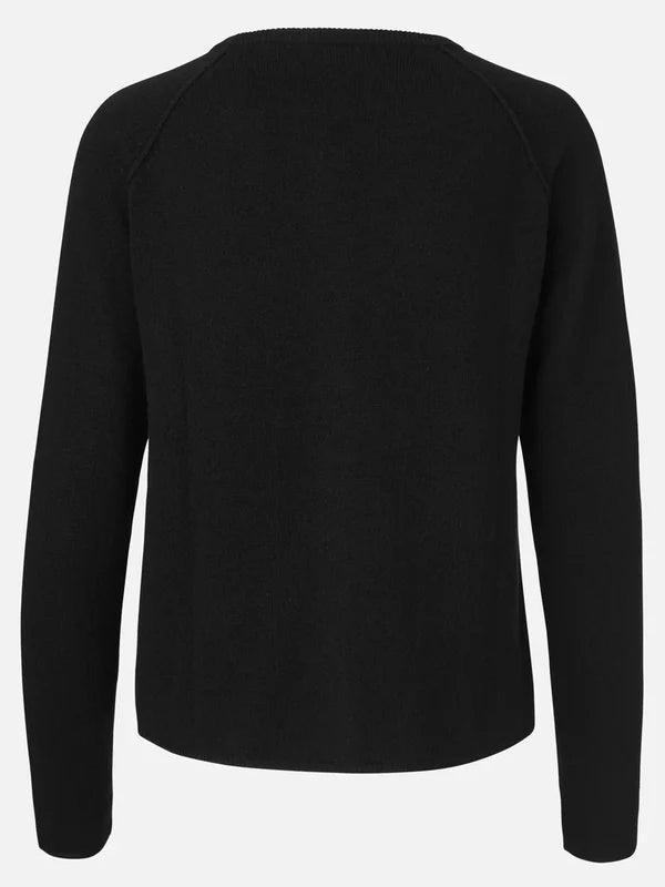 WOOL & CASHMERE CARDIGAN, BLACK