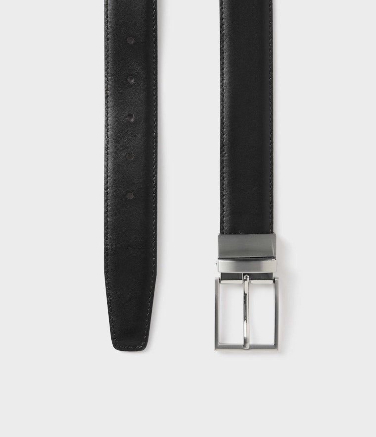 VALTER LEATHER BELT, BLACK/BROWN