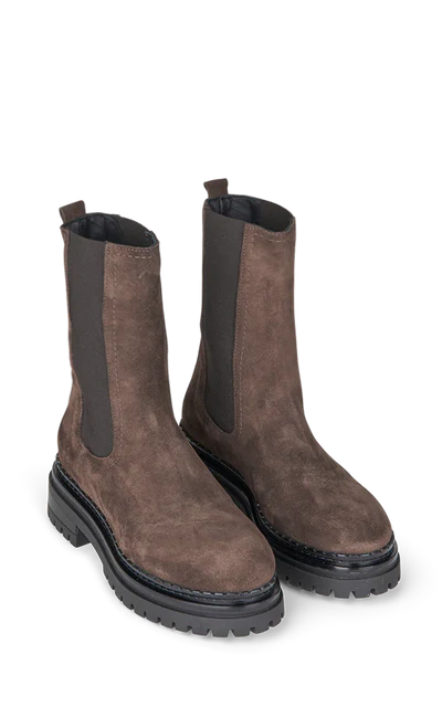 VELVET BOOT, BROWN SUEDE