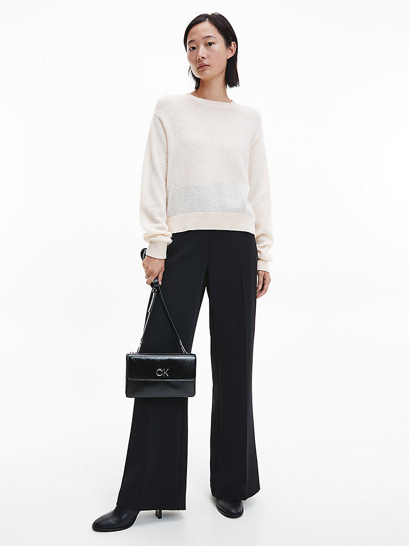 Alpaca crew neck sweater, tuscan beige