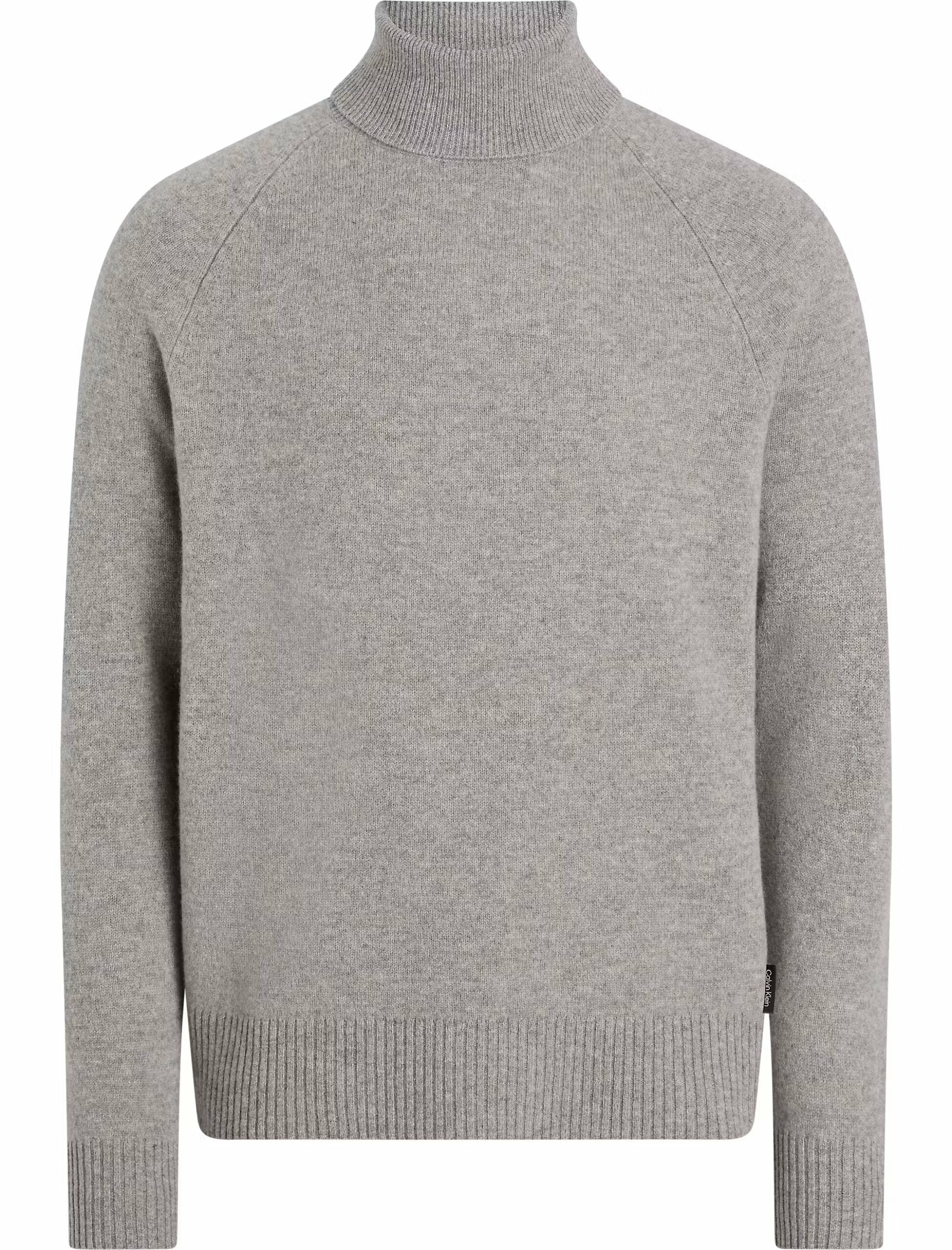 Luxury Wool Turtle Neck, Mid Grey Heather