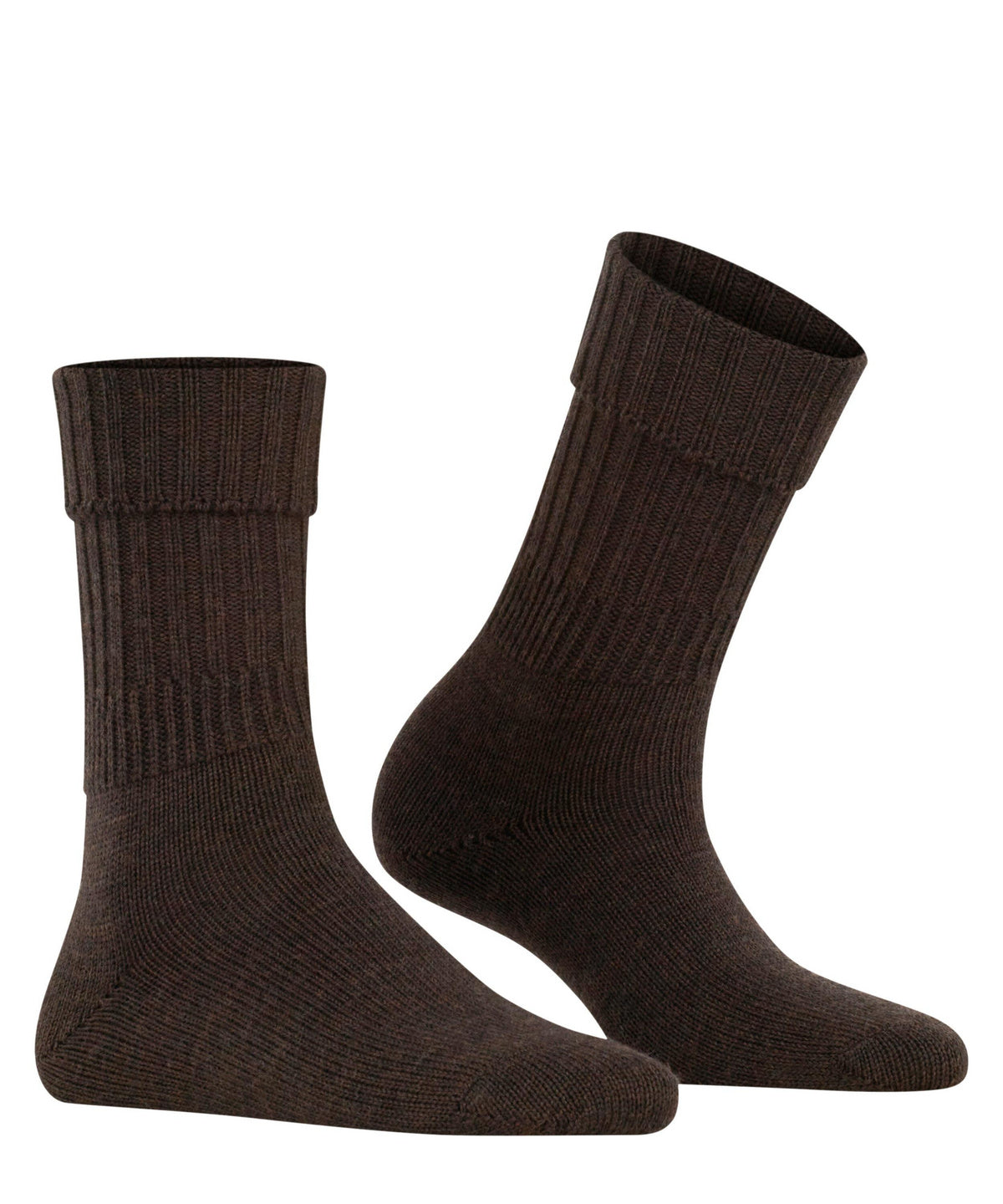 Striggings Rib Women Boot socks, Dark Brown