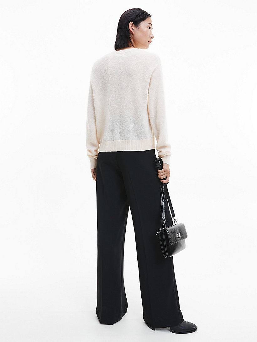 Alpaca crew neck sweater, tuscan beige