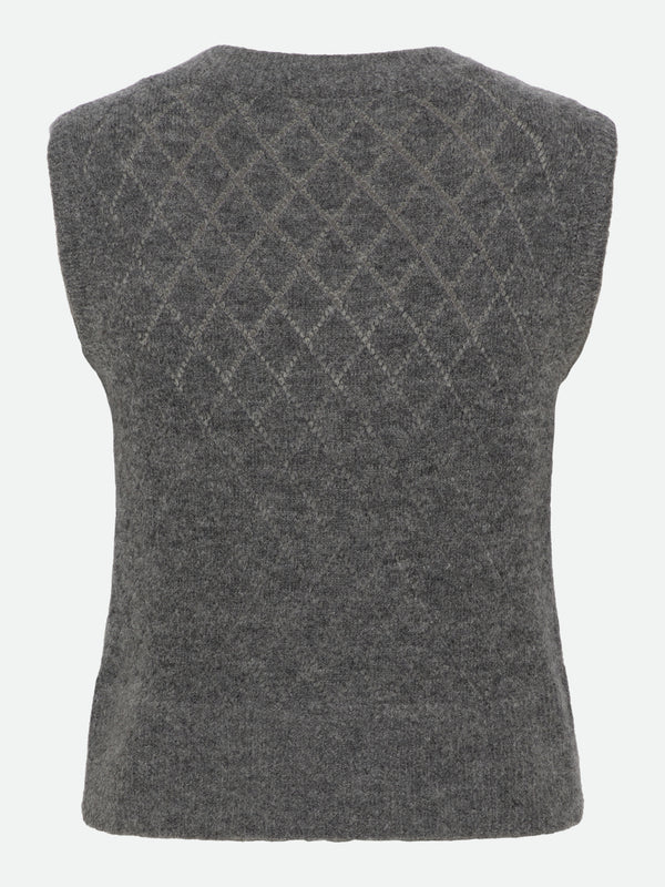 AIDA ALPACA VEST, MEDIUM GREY MELANGE