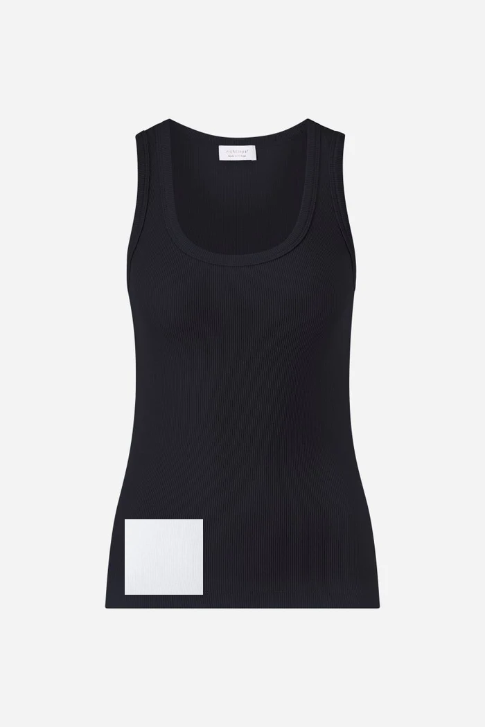 Organic Rib Tank Top, White