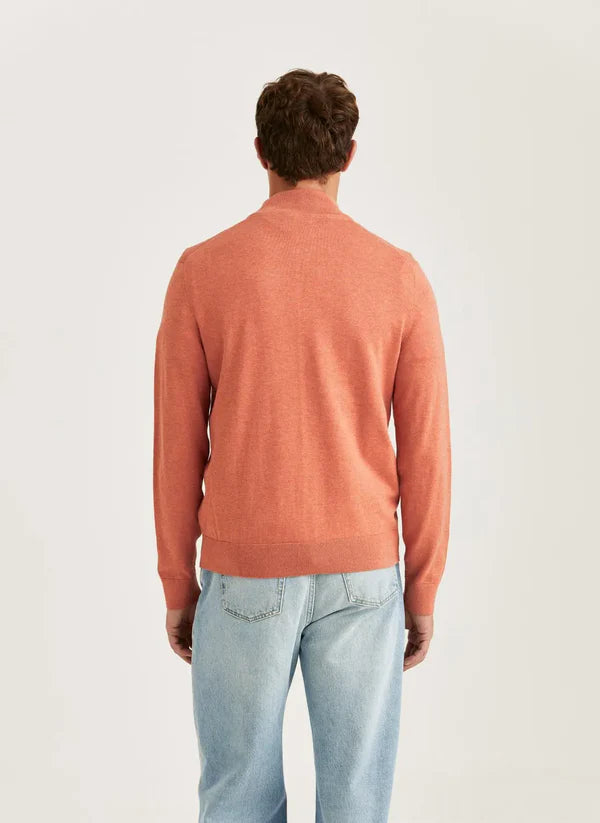 RILEY HALF ZIP KNIT, ORANGE