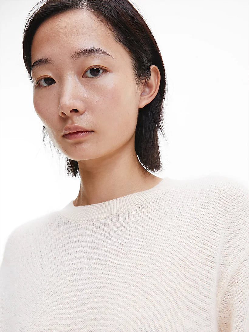 Alpaca crew neck sweater, tuscan beige