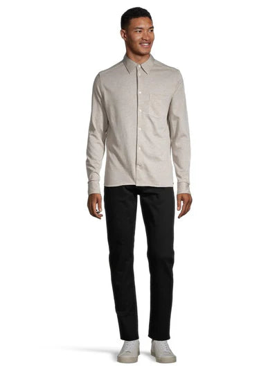 JERSEY STRIPE SLIM SHIRT, SAFARI BEIGE