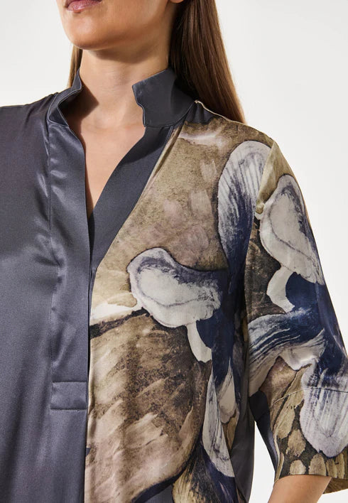 HELGA KIMONO DRESS, BELLADONNA STEEL