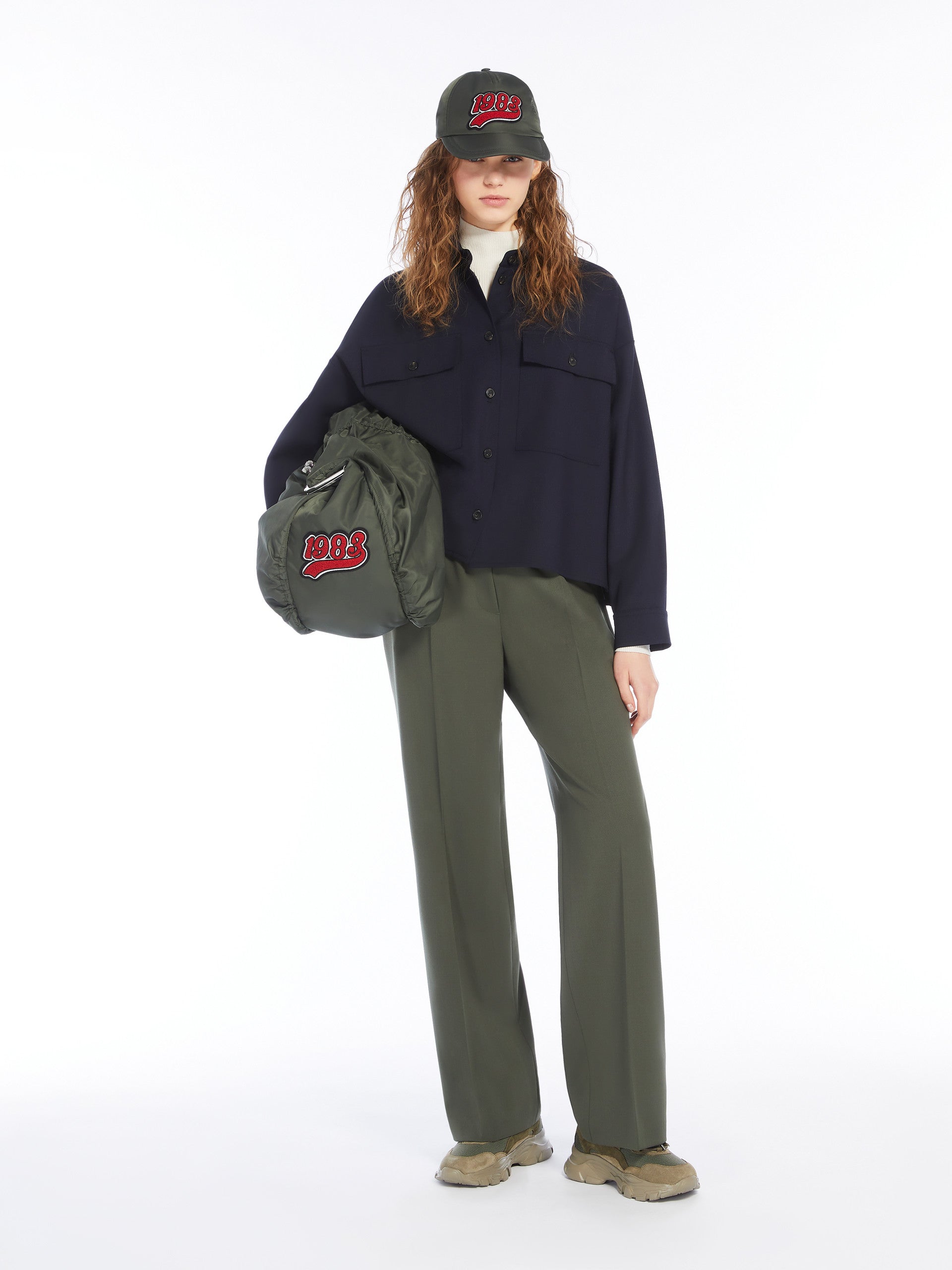 Petra Wool Gabardine Trousers, Green
