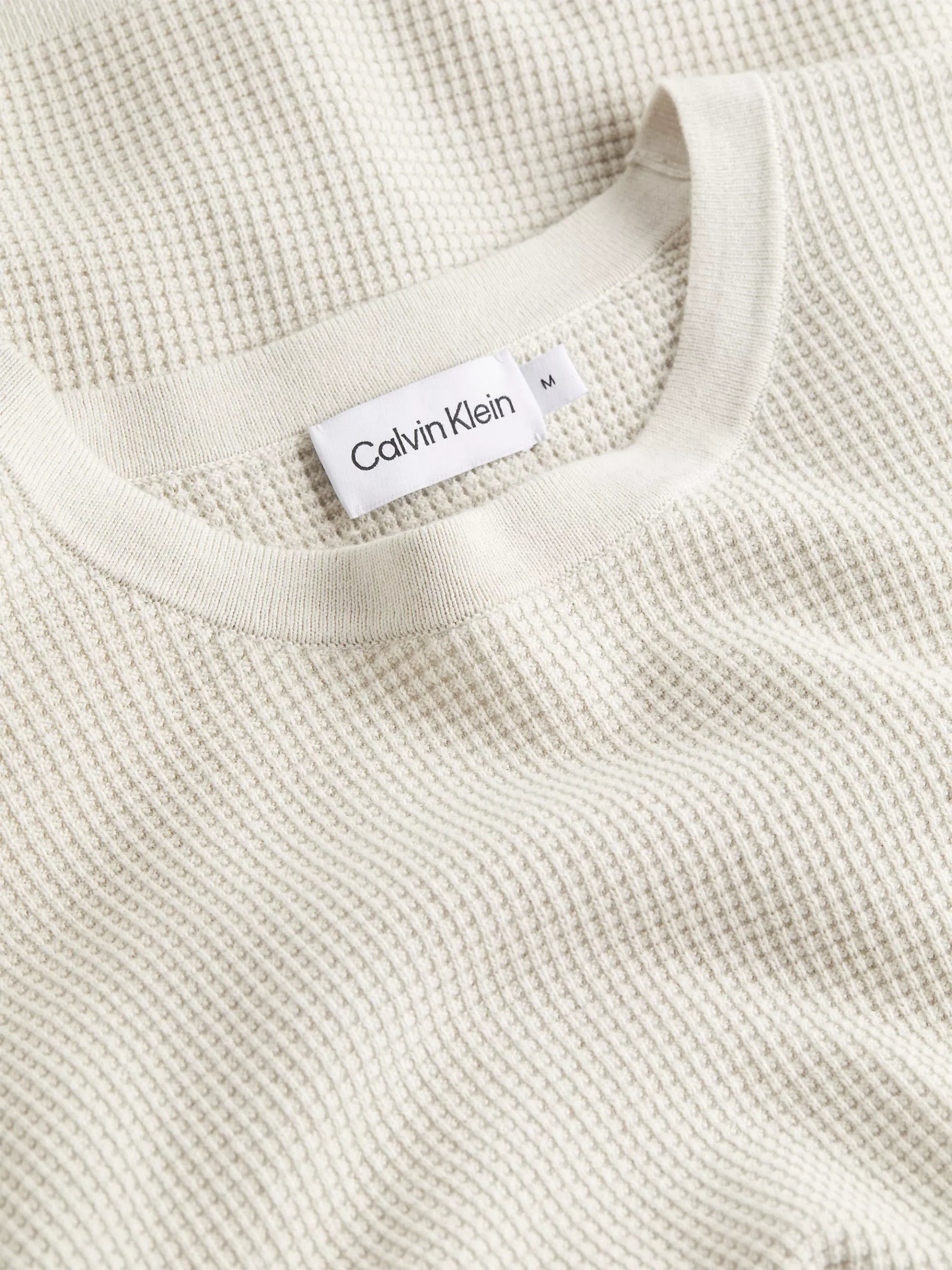 Waffle Structure Sweater, Stony Beige