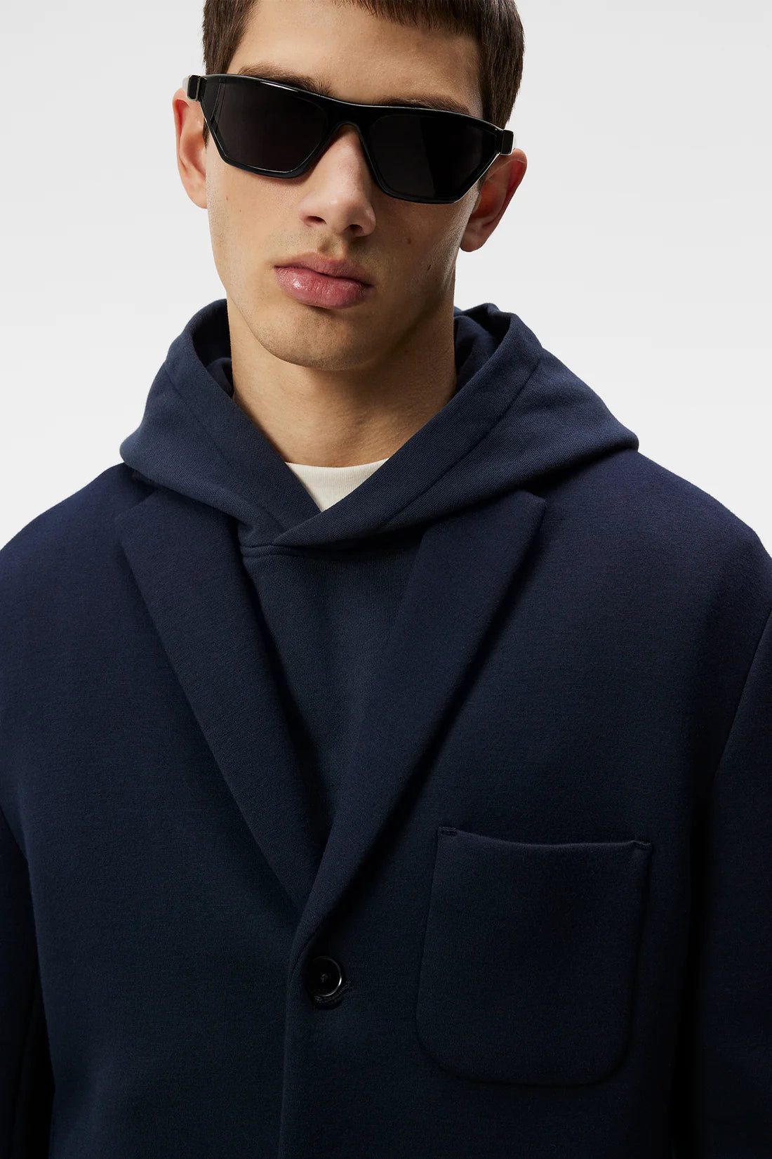 Carlton Bonded Cardigan Blazer, Navy