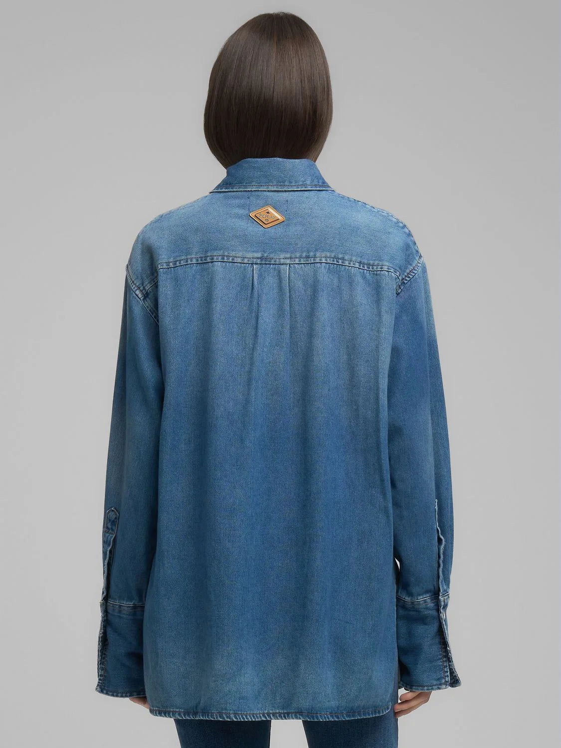 OVERSIZED DENIM SHIRT, MEDIUM BLUE