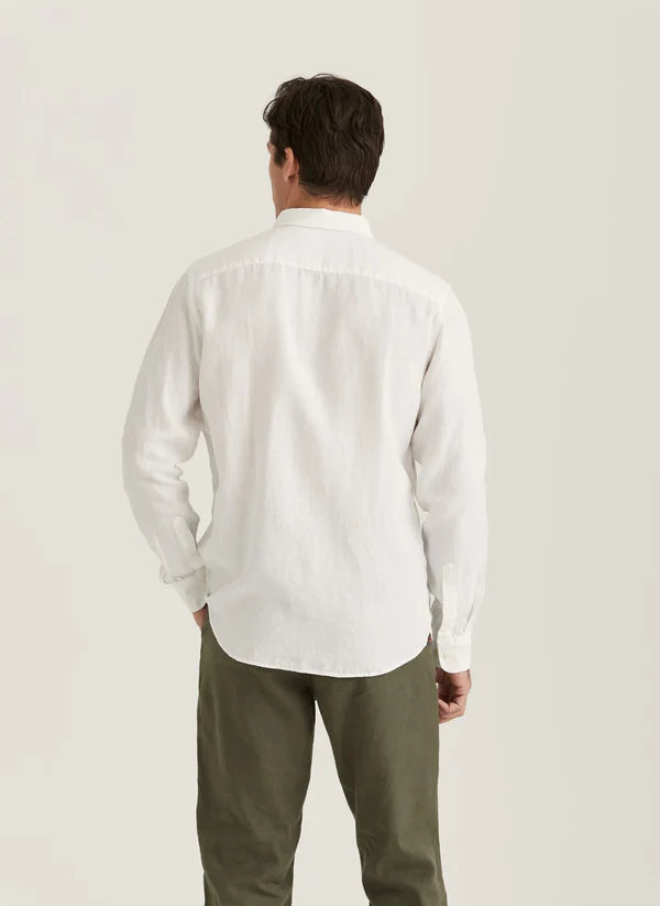 DOUGLAS LINEN SHIRT, CLASSIC, WHITE