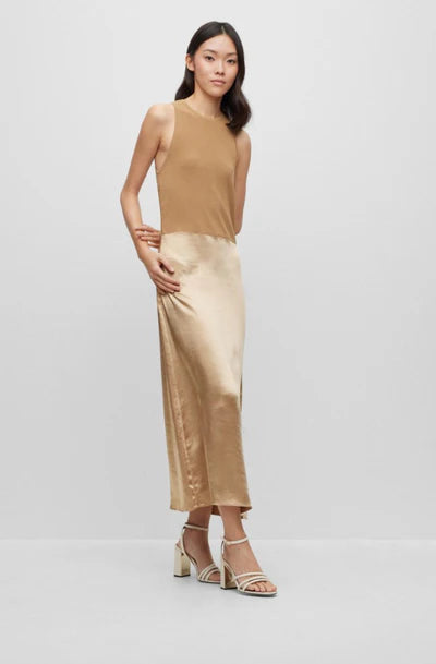 FLAURELIA DRESS, MEDIUM BEIGE