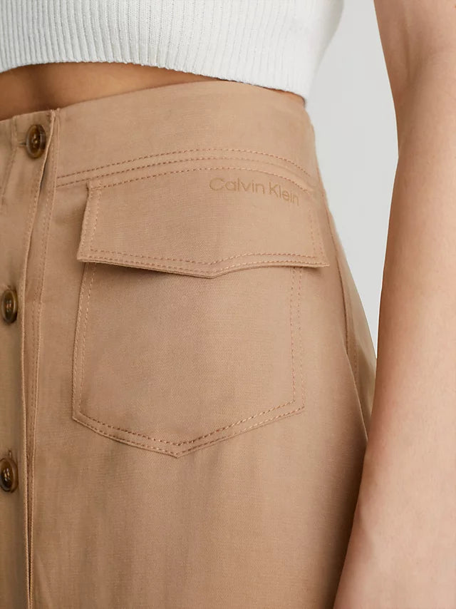 Drappy tencel skirt, timeless camel