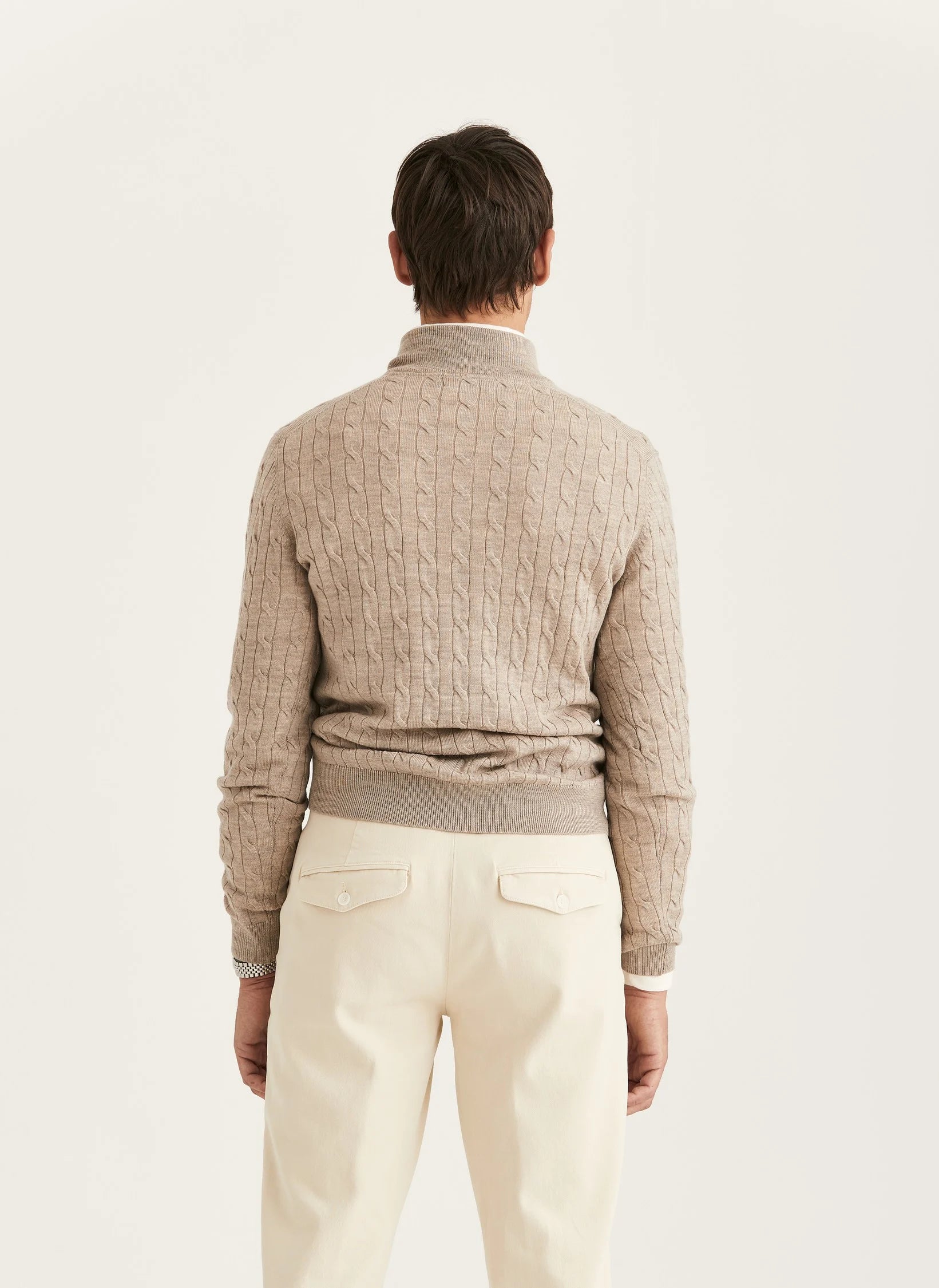 Merino Cable John Zip, Khaki