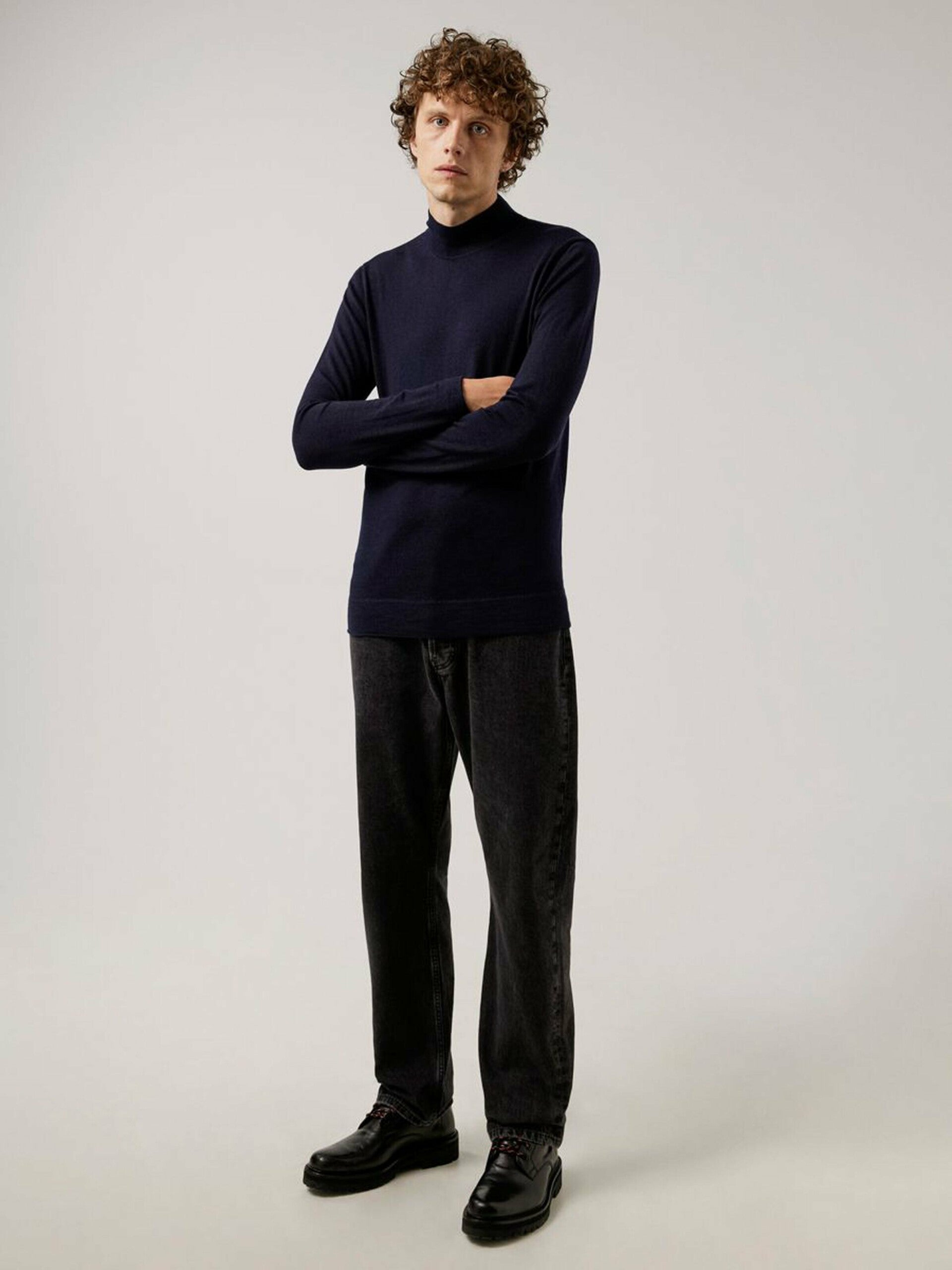 Neal Silk Wool Mix Turtleneck Strik
