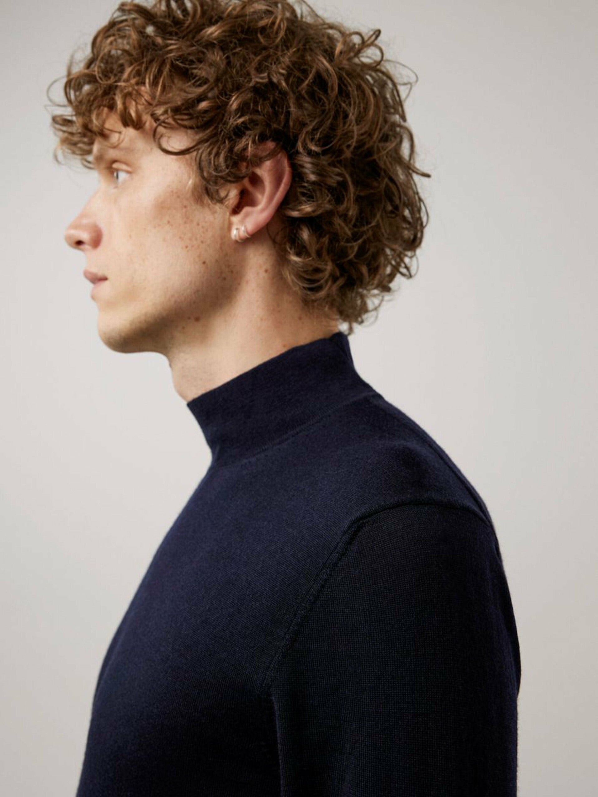Neal Silk Wool Mix Turtleneck Strik