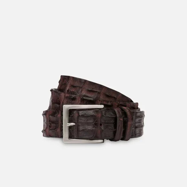 VERO COCCODRILLO BELT, TESTA MORO
