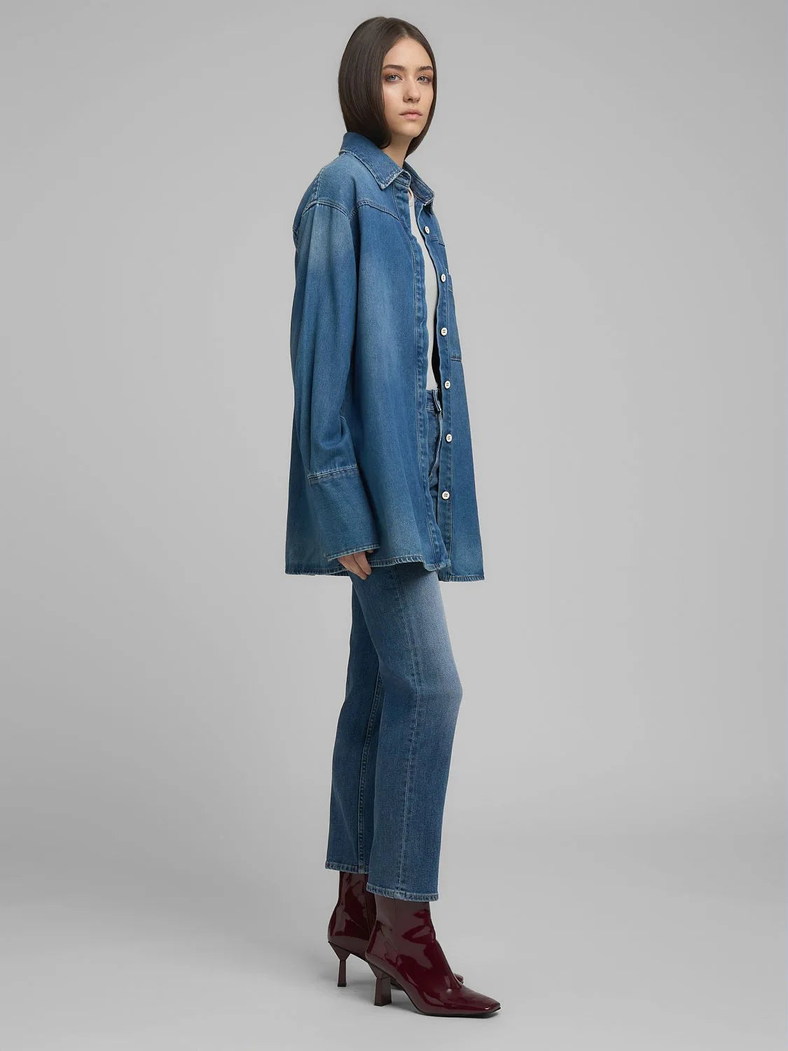 OVERSIZED DENIM SHIRT, MEDIUM BLUE