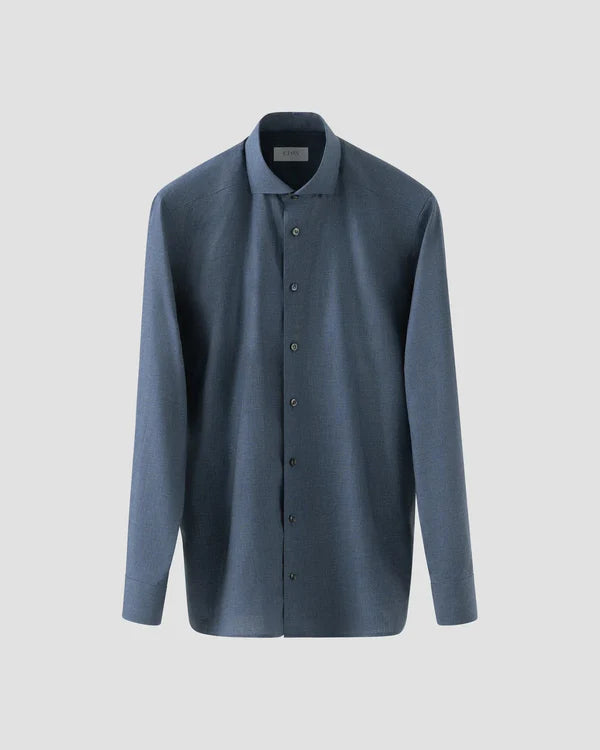 HOUNDSTOOTH WRINKLE FREE FLANNEL SHIRT, SLIM, DARK BLUE