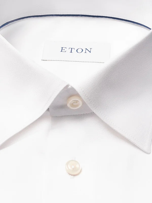 SIGNATURE TWILL BUTTON UNDER SHIRT, WHITE