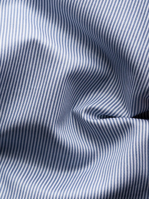 FINE STRIPE SIGNATURE TWILL SHIRT, CONTEMP, MID BLUE